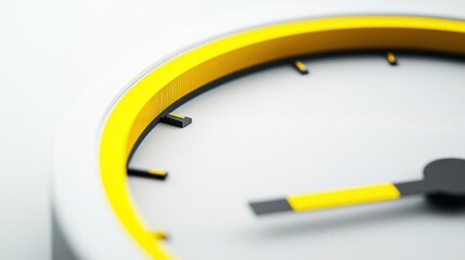 Fototapete - A close-up of a modern gauge with a yellow accent, indicating measurement or performance.