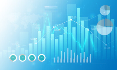 Wall Mural - background image of graph analytical concept business finance stock market