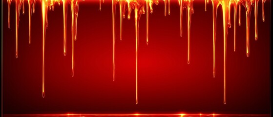 Wall Mural - Red background with a red dripping liquid. The dripping liquid is red and it is falling from the top of the image