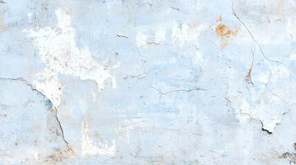 Fototapete - Aged and weathered blue wall texture with peeling paint and cracks, showcasing rustic and vintage appearance. surface displays mix of white and rust tones, adding character and depth