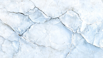 Poster - top view of cracked ice texture, showcasing intricate patterns and cool, frosty appearance. surface is marked by natural lines and fractures, creating unique and abstract design