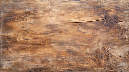 Aufkleber - Aged wood texture with natural grain patterns and warm brown tones, top view. surface shows unique knots and weathered details, ideal for backgrounds or design elements