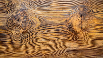 Aufkleber - close up view of textured wood grain with natural patterns and knots, showcasing rich brown tones and intricate details. surface displays rustic and organic appearance