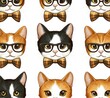 © Halina Berah - For children, seamless pattern of hipster cute cats