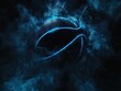 © Bijac - striking black basketball featuring glowing blue neon lines amidst swirling smoke, creating an intense and dramatic visual effect in a dark setting