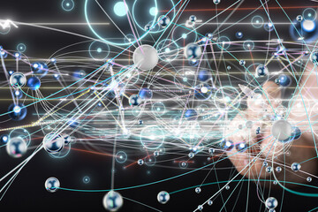 Poster - conference Digital Network and data concept 3d