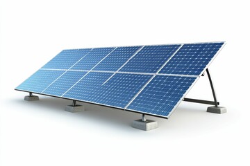 Ground-mounted solar panel array generating clean energy.