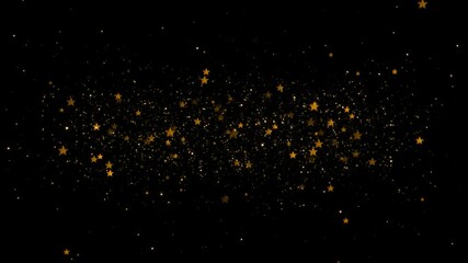 Wall Mural - Golden light star star blinking, twinkling Star sparkling rays. Golden shining light for party and event invitations. Twinkle light glitter stars sparkling, Star twinkling for festive holiday event 4K