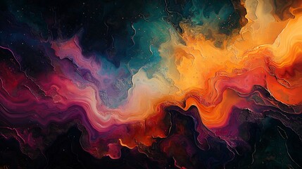 Wall Mural - Cosmic Swirl: Abstract Art in Vibrant Colors