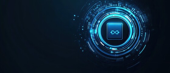 Wall Mural - Futuristic digital interface with infinity symbol.