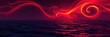 © vilavanh - Glowing neon red and gold swirls on a deep navy sea, glowing swirls, turbulent flow, vibrant colors