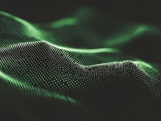 Wall Mural - dark green data technology network, a vibrant backdrop featuring interconnected dots symbolizing the
