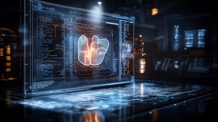 Poster - Futuristic operating room with AI enhanced imaging technology