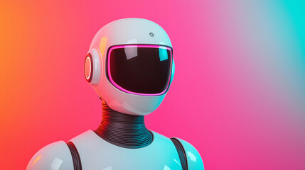 Aufkleber - Humanoid robot with sleek design and vibrant background colors