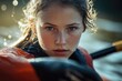 © Ева Поликарпова - A person in a kayak looking directly at the camera