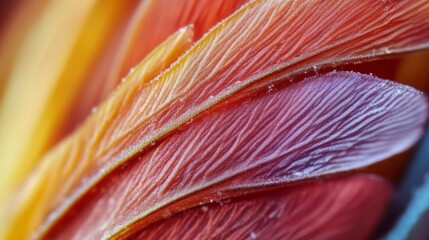 Wall Mural - colorful and intricate close-up of layered feathers. the beauty of nature is on display here. perfec