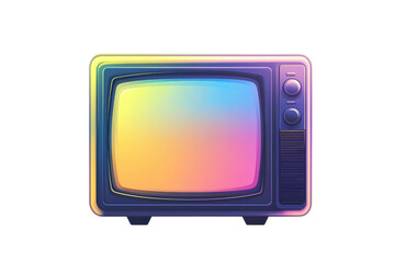 Wall Mural - a retro television set displaying a vibrant, colorful gradient.