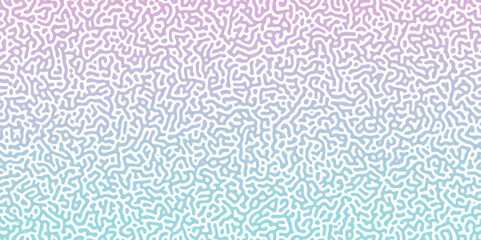 Poster - Abstract Reaction-diffusion Turing pattern natural texture blue, pink gradient color scheme. Linear design with biological shapes. Organic lines Memphis. abstract truing organic wallpaper design.
