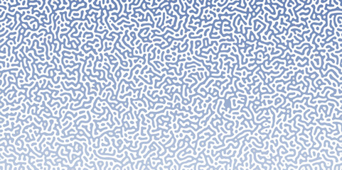 Poster - Abstract Reaction-diffusion Turing pattern natural texture blue gradient color scheme. Linear design with biological shapes. Organic lines Memphis. abstract truing organic wallpaper design, vector.	
