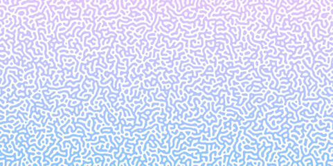 Poster - Abstract Reaction-diffusion Turing pattern natural texture blue, pink gradient color scheme. Linear design with biological shapes. Organic lines Memphis. abstract truing organic wallpaper design.
