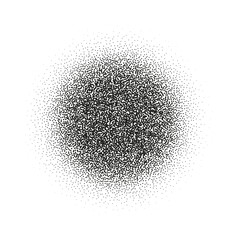 Wall Mural - gradient dots with grainy texture and noise effect. circular halftone sphere with spray pattern and 