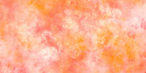 Poster - Amazing colorful abstract watercolor background. Distressed vintage grunge watercolor paint stains. Fantasy light pink,orange shades background. Fractal art multicolor calming brushed artistic paint. 
