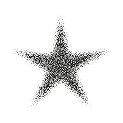 Wall Mural - halftone star with dot gradient and burst effect. grainy noise pattern creates abstract figure. flat
