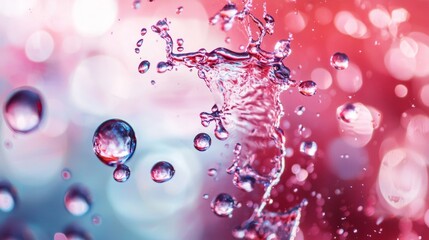 Poster - Colorful water splash with bubbles on abstract background