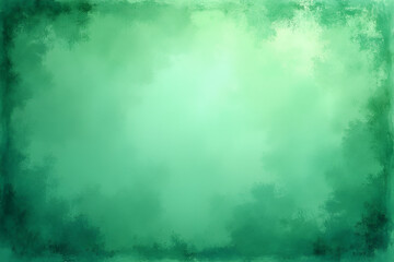 Wall Mural - green background with faint texture and distressed vintage grunge and watercolor paint stains in ele