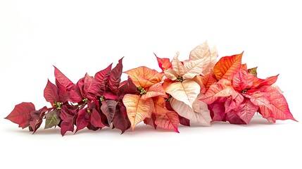 Wall Mural - Festive Poinsettia Blooms in Varied Shades of Red and Pink