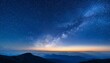 © Anna - night starry sky at sunrise blue galaxy horizontal background