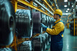 © Ala - Engineers examine reels of wire in a factory setting on a busy workday
