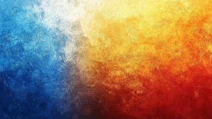 Wall Mural - abstract colorful liquid mesh gradient background. grainy texture orange, blue, and cream colored bl