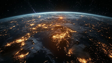 Wall Mural - global network connection concept. big data visualization. social network communication in the globa