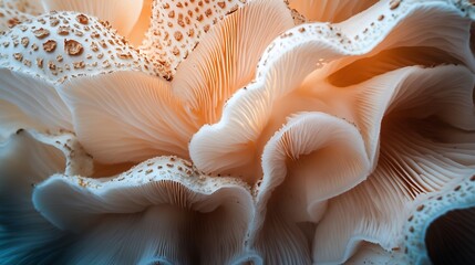 Sticker - Delicate Mushroom Cap Gills Close Up View