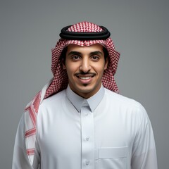 Wall Mural - Smiling Young Man in Traditional Saudi Attire