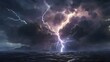© Fantasy24 - A fierce lightning storm strikes over a mountain, casting bright flashes against a dark sky.