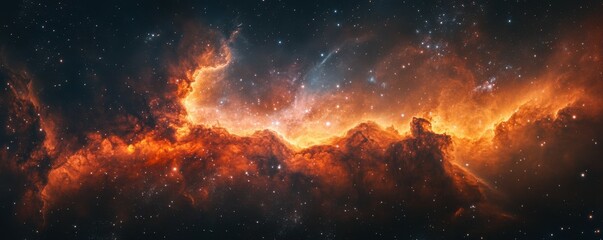 Wall Mural - Vast galaxy filled with swirling stars and vibrant nebulae against a deep black backdrop.