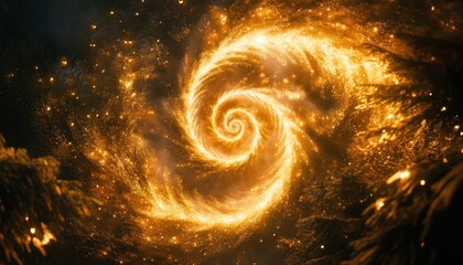 Poster - A fiery, swirling vortex of energy against a dark, starry background.