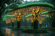 © Qairat - A green park with glowing artificial trees and interactive technology displays