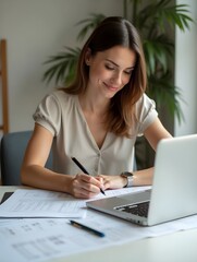 Wall Mural - Woman Planning Her Business