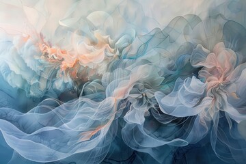 Aufkleber - Colorful abstract swirling patterns evoke a sense of motion and tranquility in a contemporary art piece showcasing fluid shapes and vibrant hues