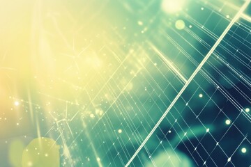 Poster - Solar panels and wind turbines are integrated into a minimalistic backdrop, emphasizing the transition to renewable energy solutions. Generative AI