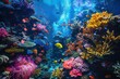 © Azadart - Vibrant coral reef bustling with colorful fish in a serene underwater environment during daylight hours