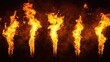 © Tuachan - Captivating Flames Erupting from Torches Against a Dark Background, High-Quality Stock Photo Perfect for Artistic or Creative Projects