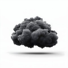 Wall Mural - dark black puffy cloud on white background