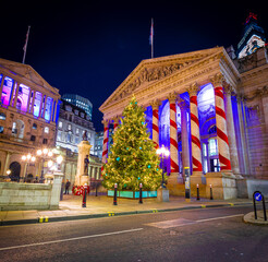 Wall Mural - Christmas tree near Bank of England and Royal Exchange in the City of London