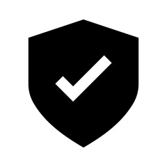 Leinwandbilder - Shield check mark icon or security shield protection icon with tick symbol