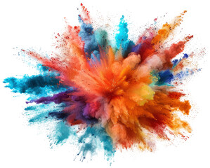 Wall Mural - Vibrant explosion of colorful powder.