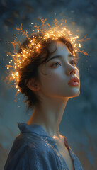 Poster - Woman with glowing crown